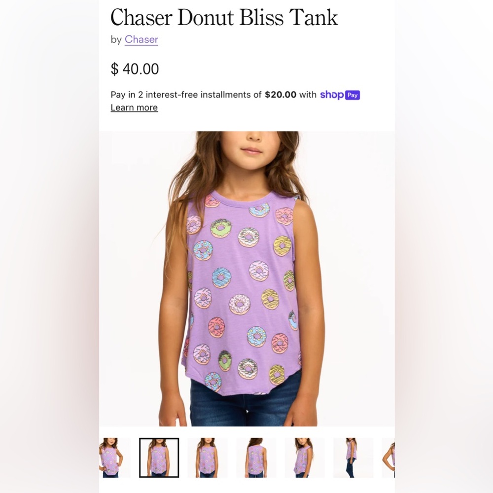 Chaser Donut Print Girls Tank Top